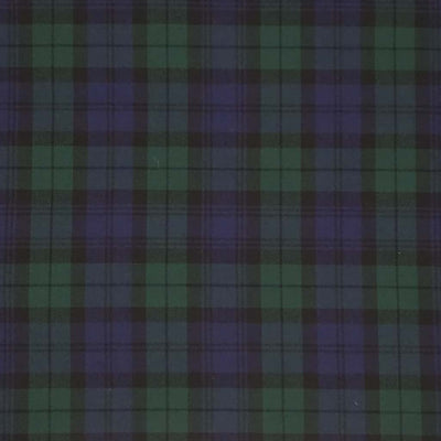 Tartan pattern with green and purple colors on a dark polyviscose fabric