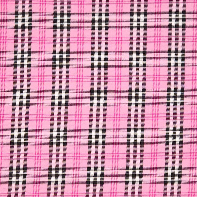 PolyViscose Tartan - Clueless Pink - Dressmaking Fabric