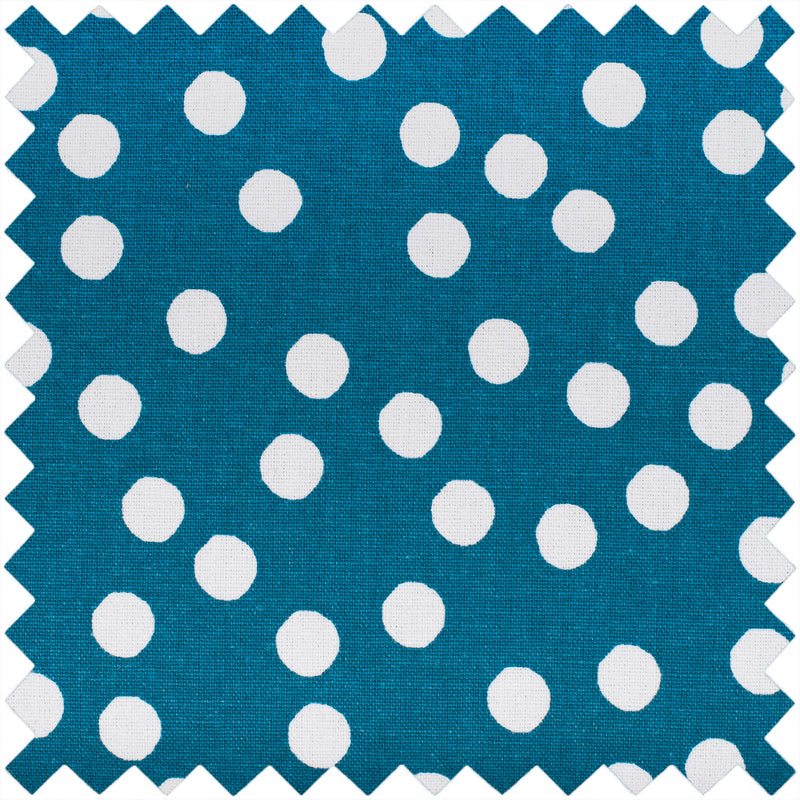 Teal fabric with white spots