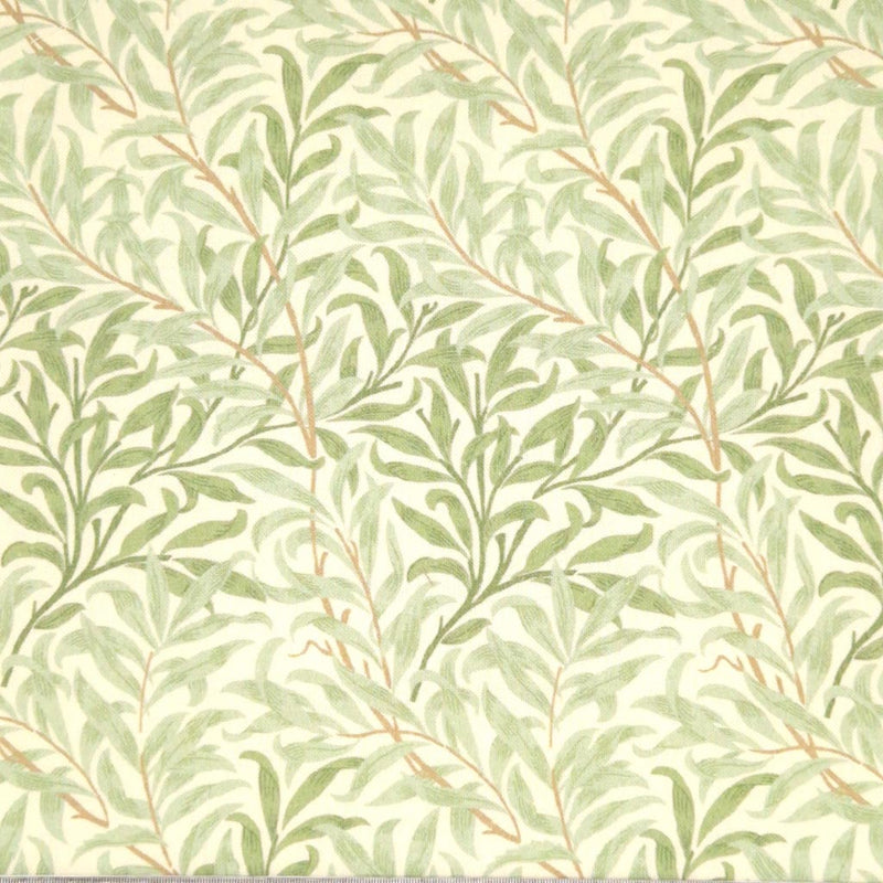 William Morris willow bough design in sage green, printed on a cotton fabric