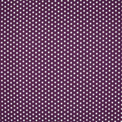 4mm Mini White Star on Purple - 100% Cotton