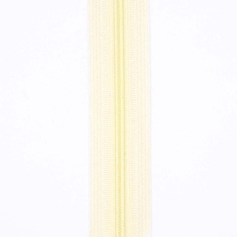 Great quality plain nylon no 3 continuous zip tape in pale yellow.