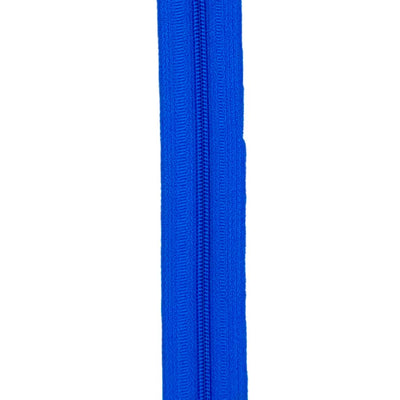 Great quality plain nylon no 3 continuous zip tape in royal blue.