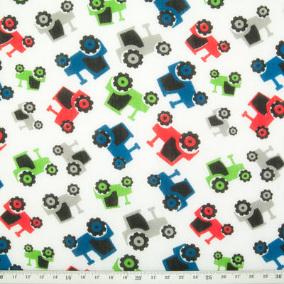 Colourful Tractors - Polycotton Fabric