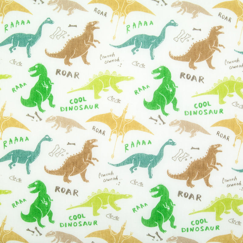 Roaring Dinosaurs - Polycotton Fabric
