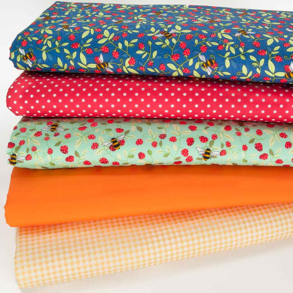 Fat Quarter Bundle - Bee & Strawberry - Rose & Hubble