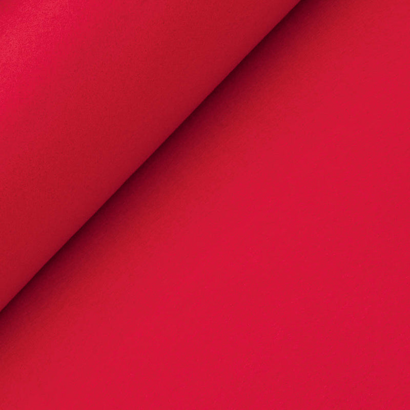 A 45cm wide roll of cherry red acrylic felt.