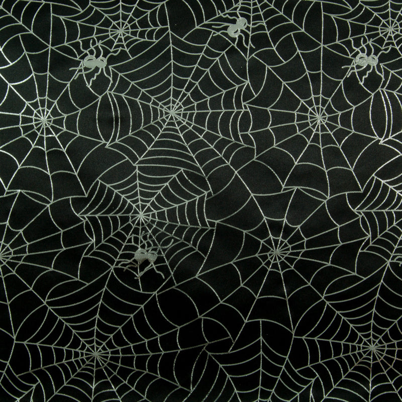 Silver Spiders Web on Black - Foil Print