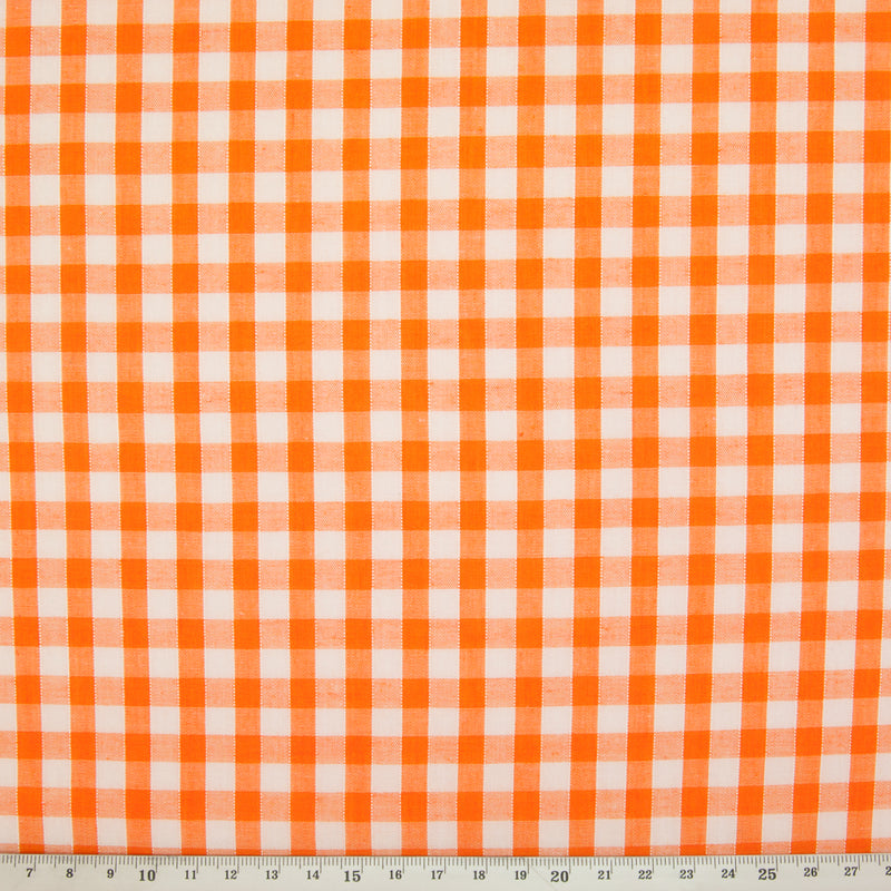1/4" Corded Gingham Check - Orange