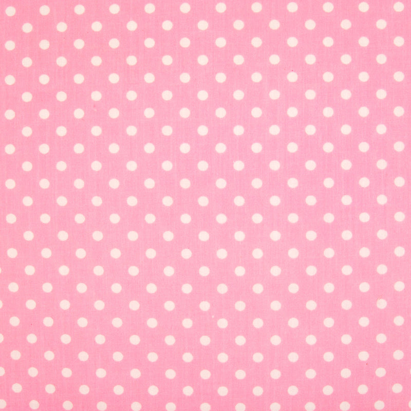 Pea Spot - 4mm White Spots on Pink