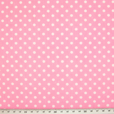 Pea Spot - 4mm White Spots on Pink