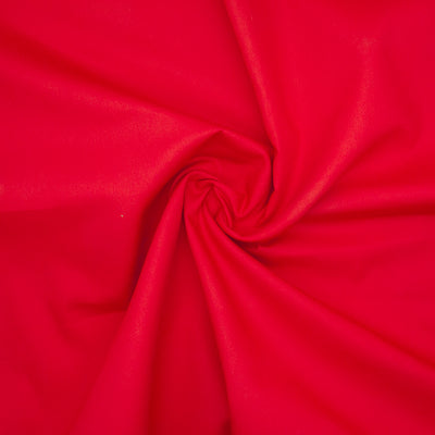 Plain red cotton poplin fabric