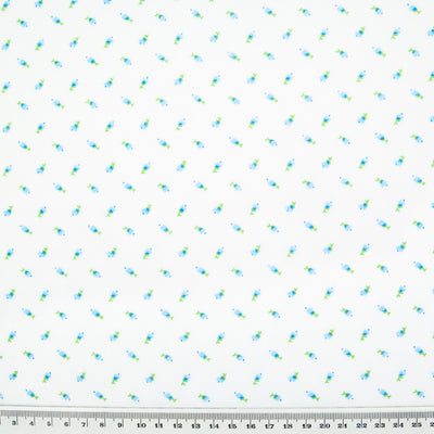 Mini Tulip - Blue on White Polycotton