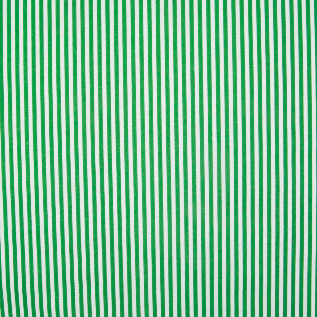 Candy Stripe Polycotton - Green and White