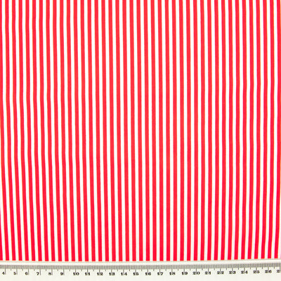 Red and white candy stripe polycotton fabric