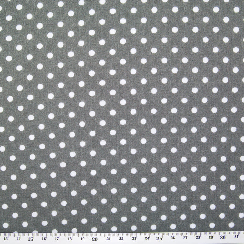 Pea Spot - 4mm White Spots on Grey