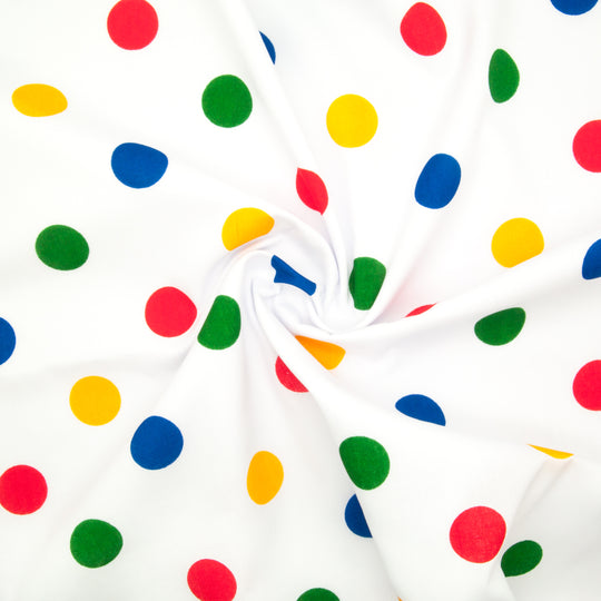 25mm Large Rainbow Spot - Polycotton Fabric