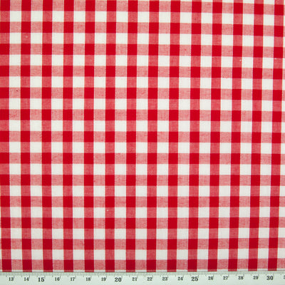 1/4" Corded Gingham Check - Red