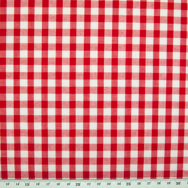 1/4" Corded Gingham Check - Red