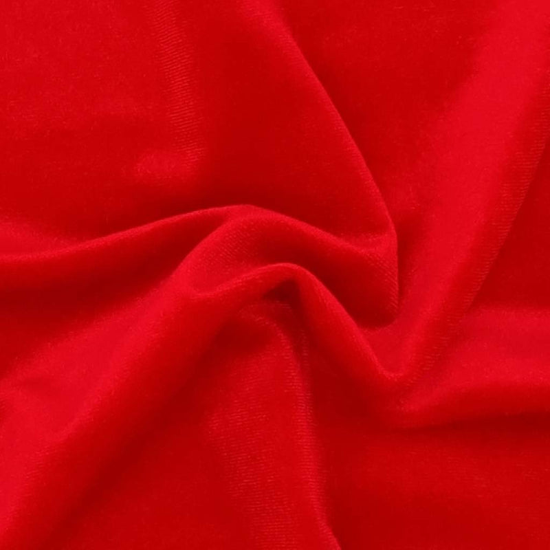 Plush red velour fabric