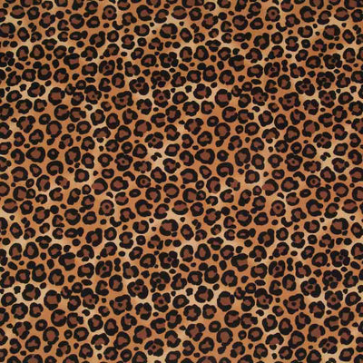A natural coloured leopard print cotton fabric by Rose & Hubble