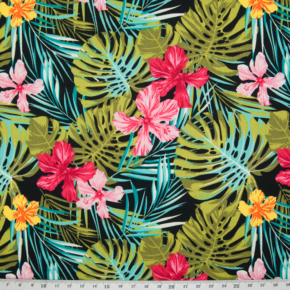 Rose & Hubble 100% Cotton Fabric Bundle – 5 Fat Quarters In Green & Ivory Floral Print – Perfect For Quilting & Crafts