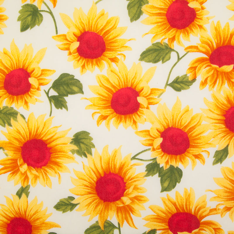 Sunflowers by Rose & Hubble - 100% Cotton Poplin - White