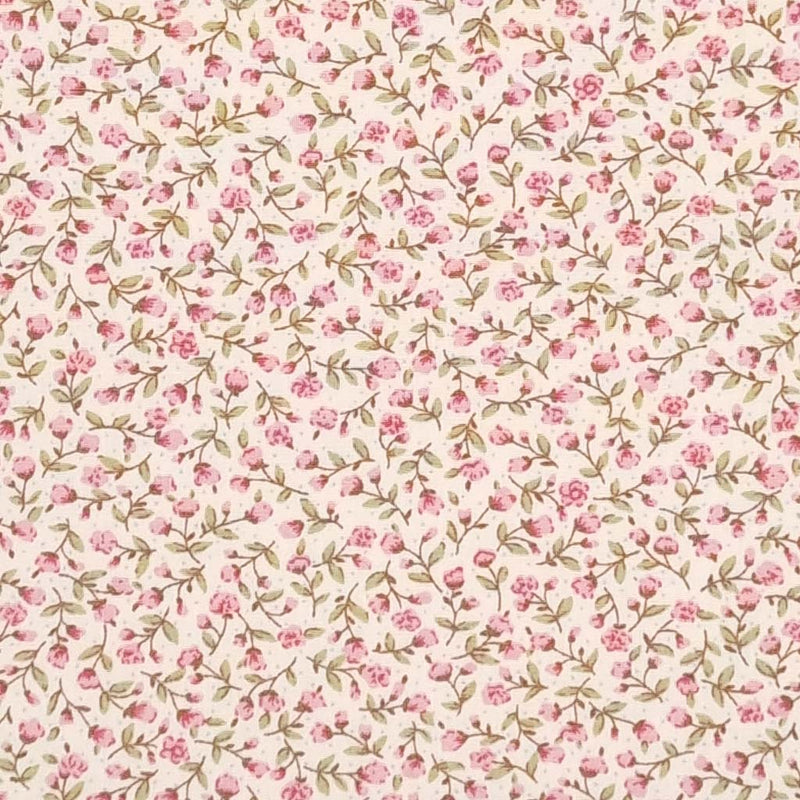 Rose & Hubble - Vintage Pink Ditsy Floral - 100% Cotton Fabric UK