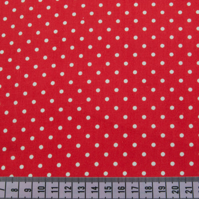 Dotty Spotty - 3mm White Spots on Red