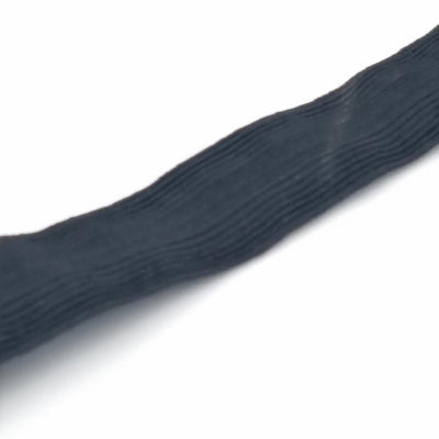 Close up of 25mm black braided elastic