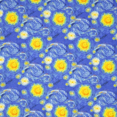 A beautiful Vincent Van Gogh inspired starry night print on a quality 100% cotton fabric.