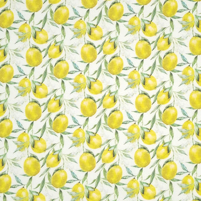 Juicy lemons and leaves printed on a quality 100% cotton fabric.