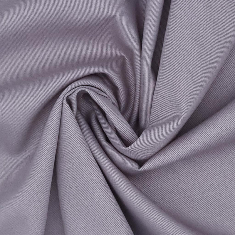 Plain silver cotton drill fabric
