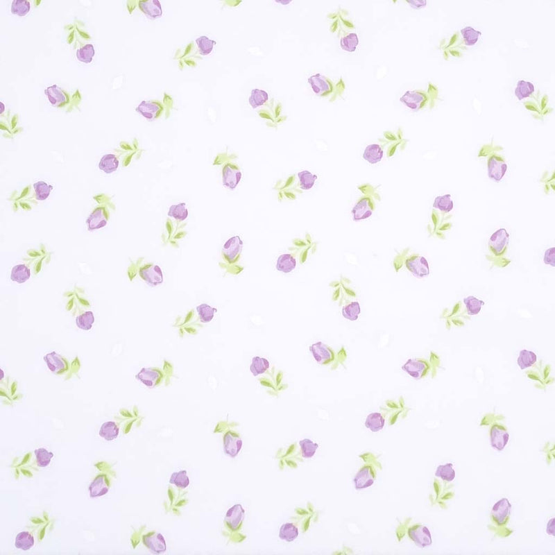 Baby Rose - Lilac on White Polycotton
