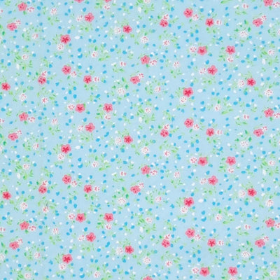 A delicate ditsy floral polycotton in turquoise