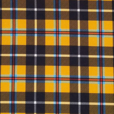 A mustard cornish tartan printed on a quality 100% cotton fabric by Little Johnny