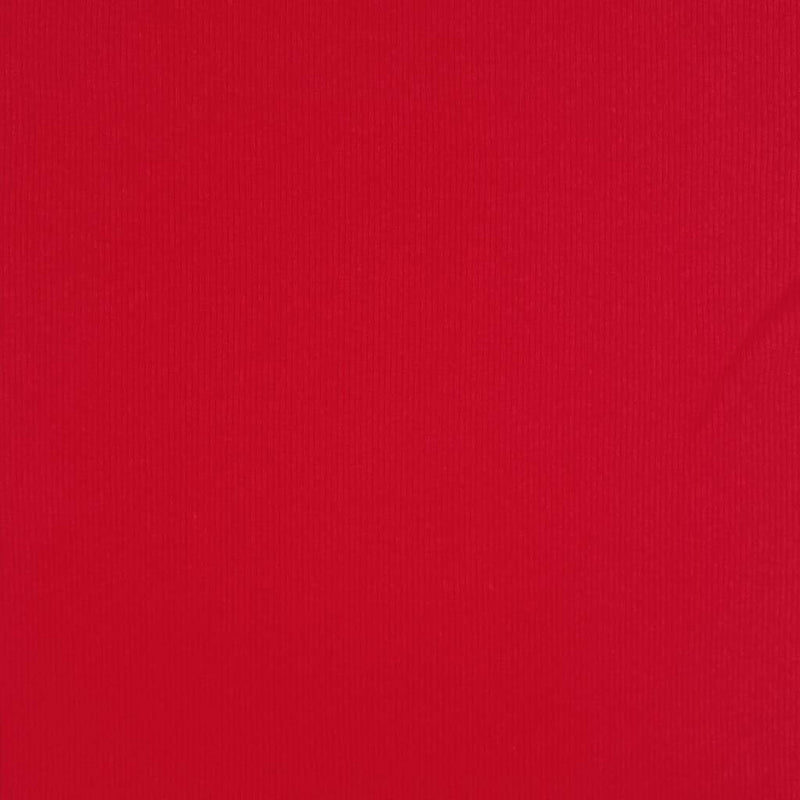 A tubular jersey ribbing fabric in plain red