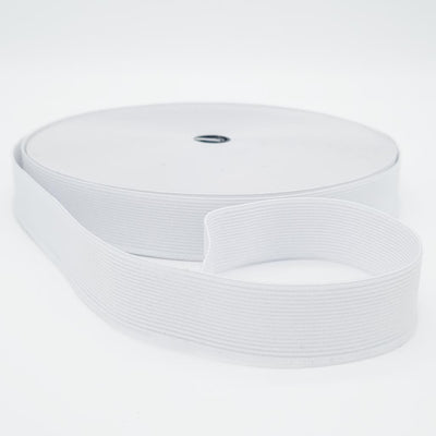 A reel of 25mm white woven elastic
